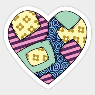 Patchwork heart Sticker